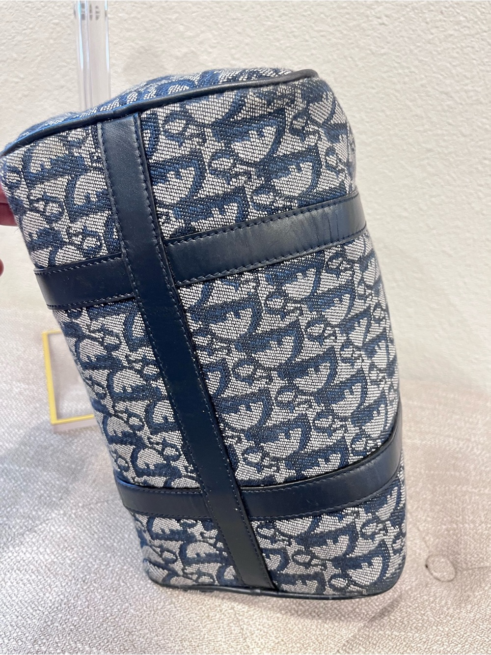 CHRISTIAN DIOR VINTAGE NAVY BLUE TROTTER CANVAS & MATCHING WALLET - Picture 12 of 16